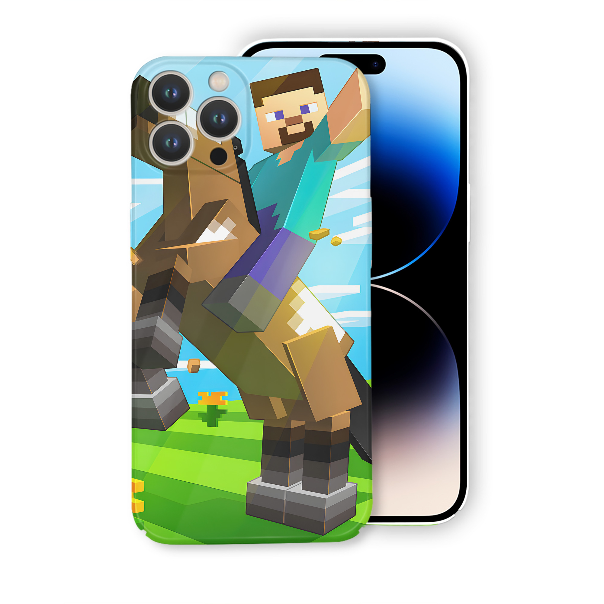（画像用） マインクラフト ブロックの世界 Minecraft MC Block world 【iPhone 14シリーズ対応】ハードケース